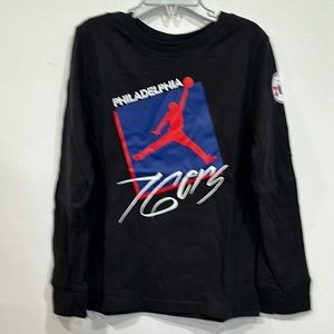 BNWT NBA Nike Philadelphia 76ers Kids Long Sleeve T-shirt Tee Youth 5/6 Jordan